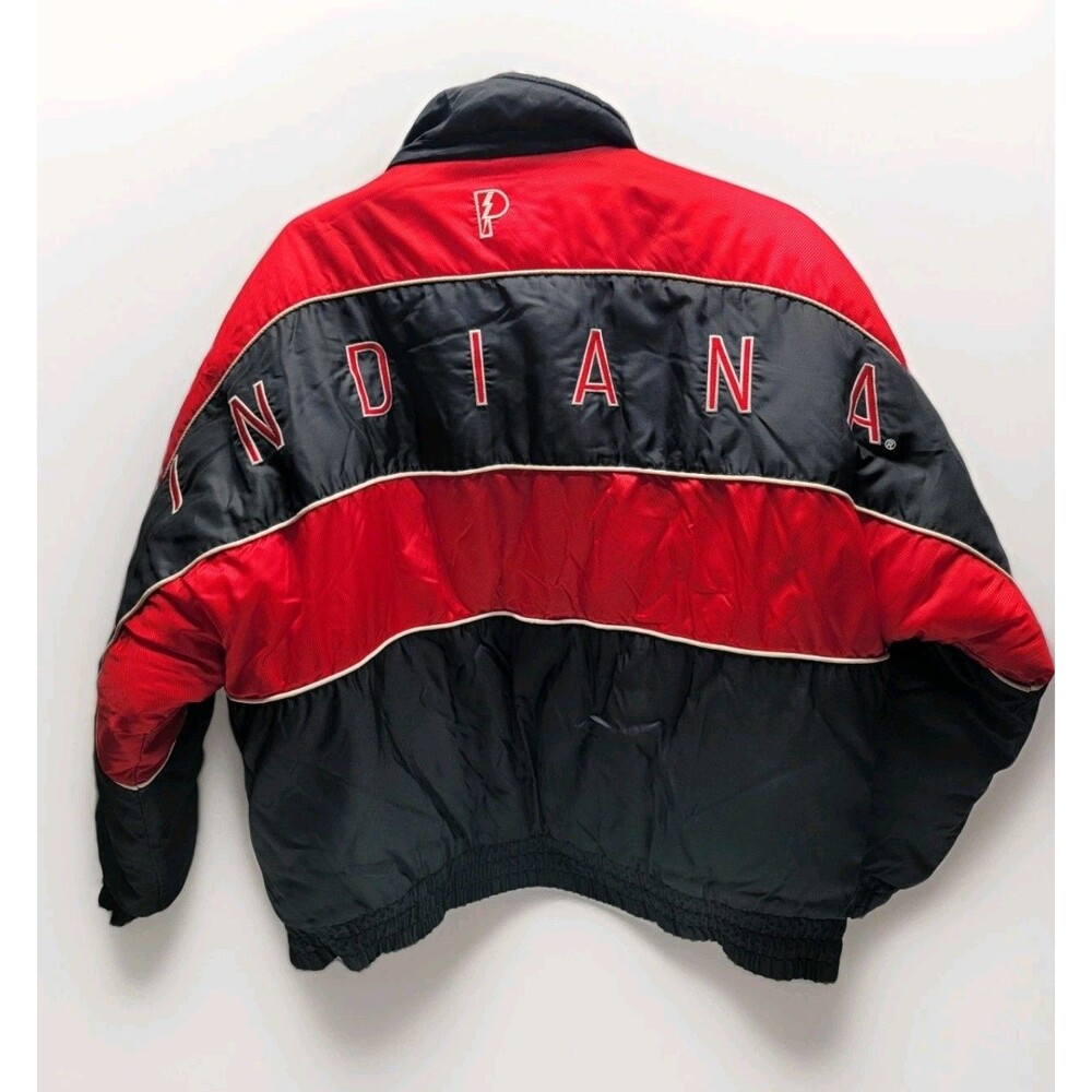 Pro Player Indiana IU Hoosiers Spellout Puffer Bomber Jacket Reversible Men's XL